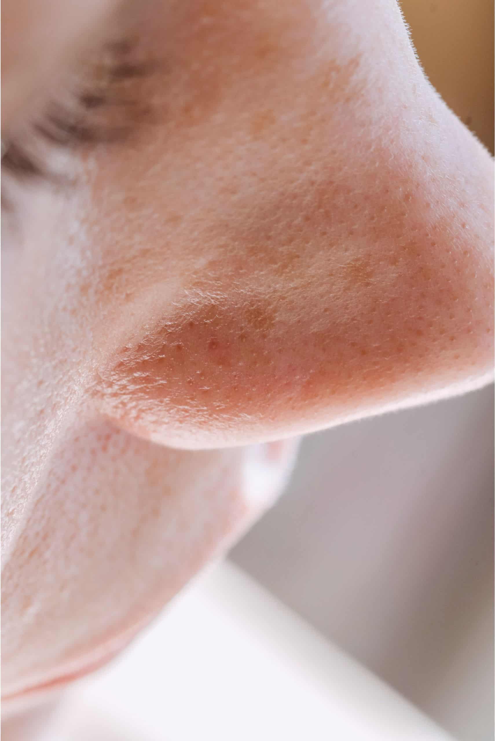 close up of a woman's nose